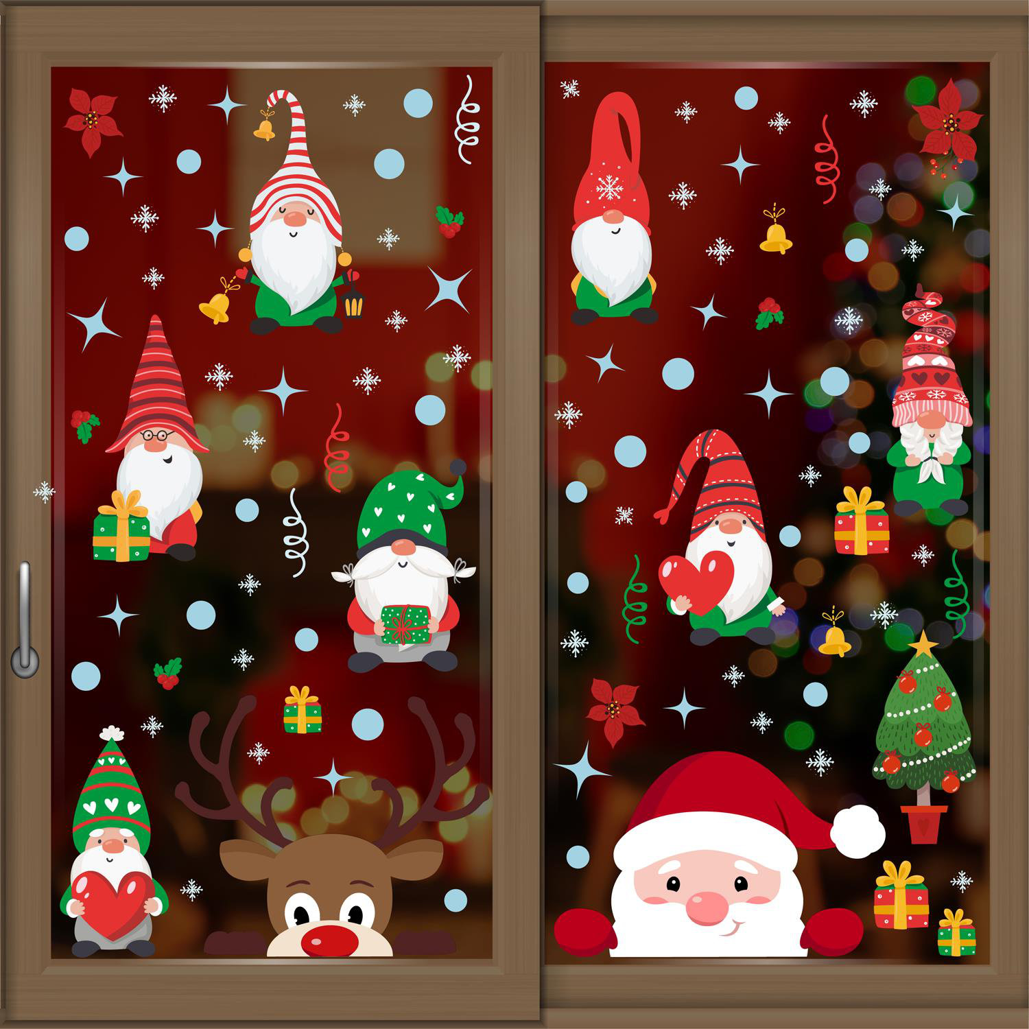 Rodolf Window Sticker Walplus Santa and Rudolph Window Decal | Wayfair.co.uk