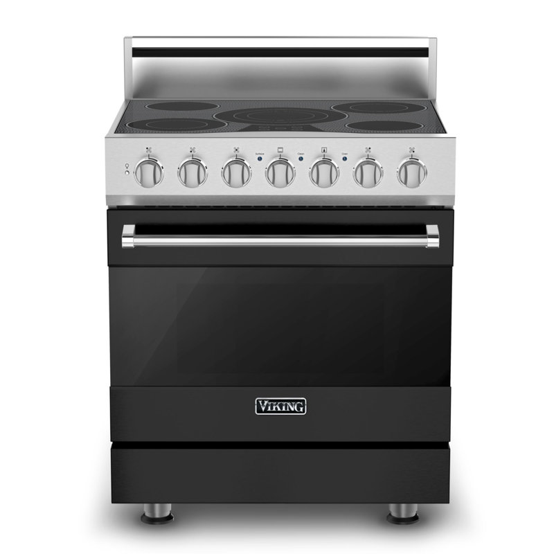 Viking30"W./24"D. Electric Self-Clean Range-5 Burners, Cast Black