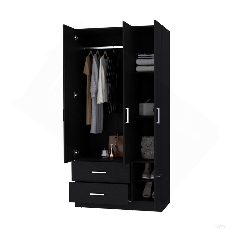 Armoire 4 portes 2 tiroirs Wenge, Wengé