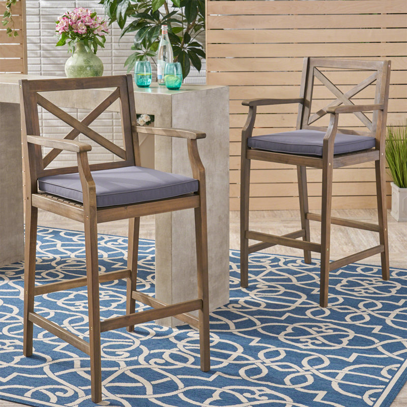 Tabouret Perla, Siège noir / cadre gris