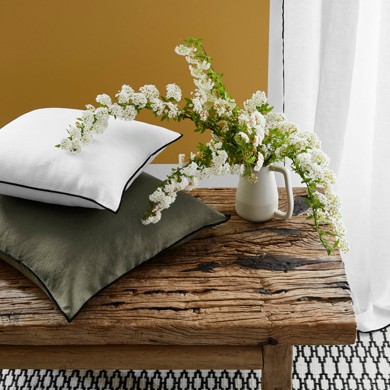 Carlina Linen Curtain Single Panel, Width 350 x Drop 280cm, White