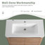 Meuble-lavabo autoportant 36/40 po avec lavabo en céramique et support de rangement, portes à fermeture douce-604296886