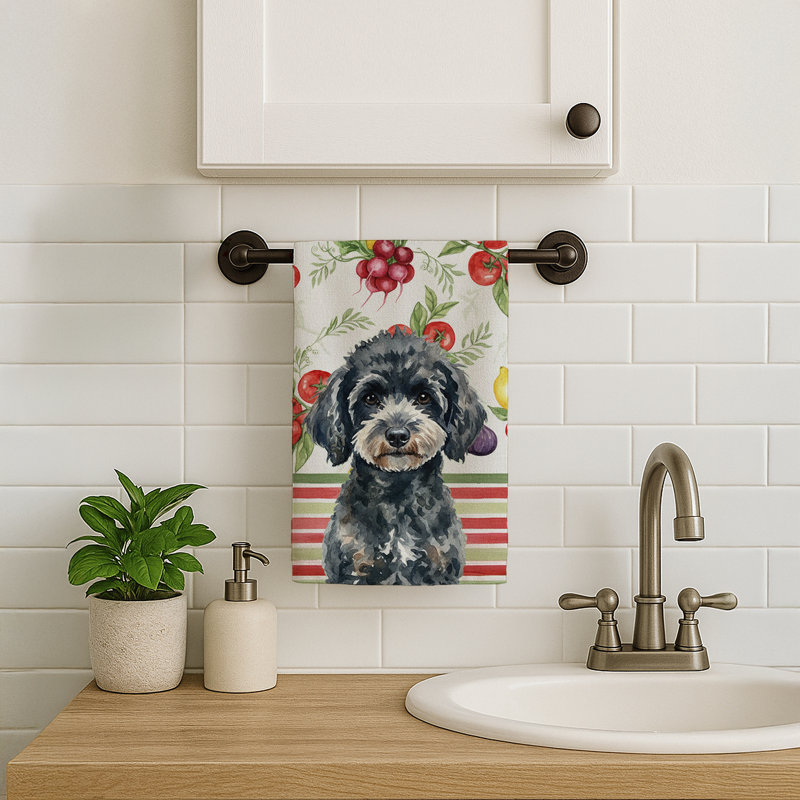Serviette de cuisine miniature caniche, Miniature Black Poodle