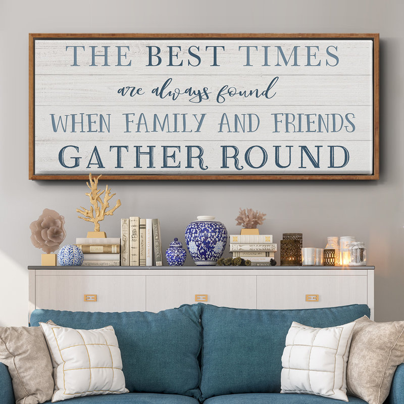 «Family and Friends Gather», toile encadrée, H 20 po x l 50 po
