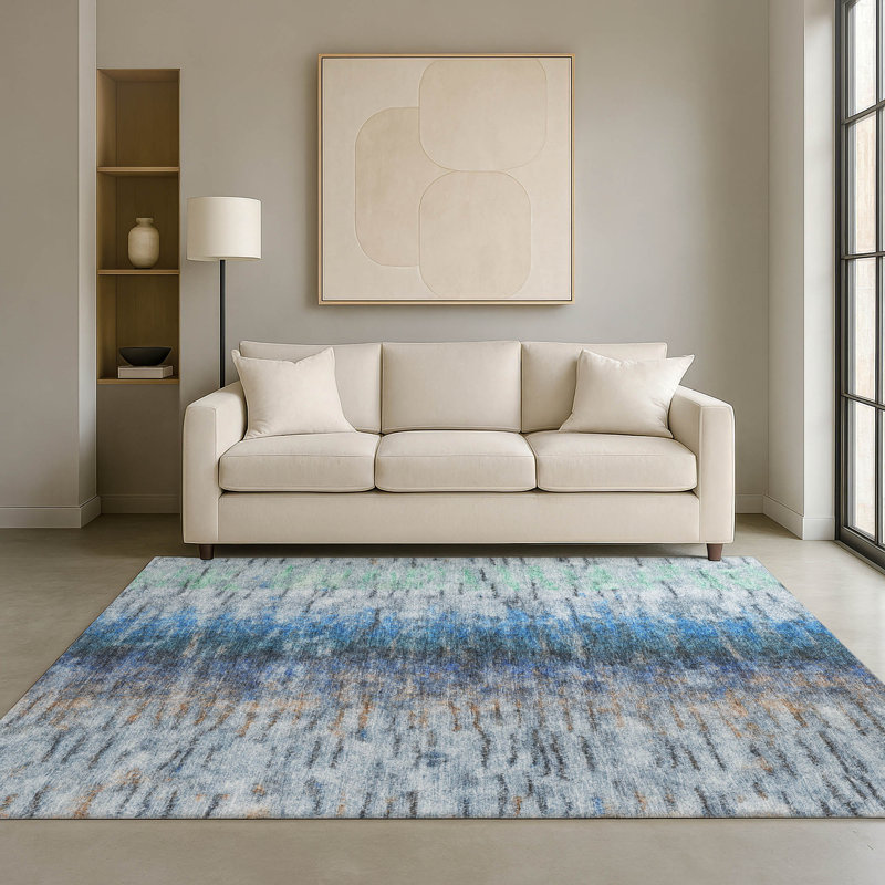 Tapis décontracté de qualité supérieure Mayfield AMF2319, Bleu, 3 pi x 5 pi