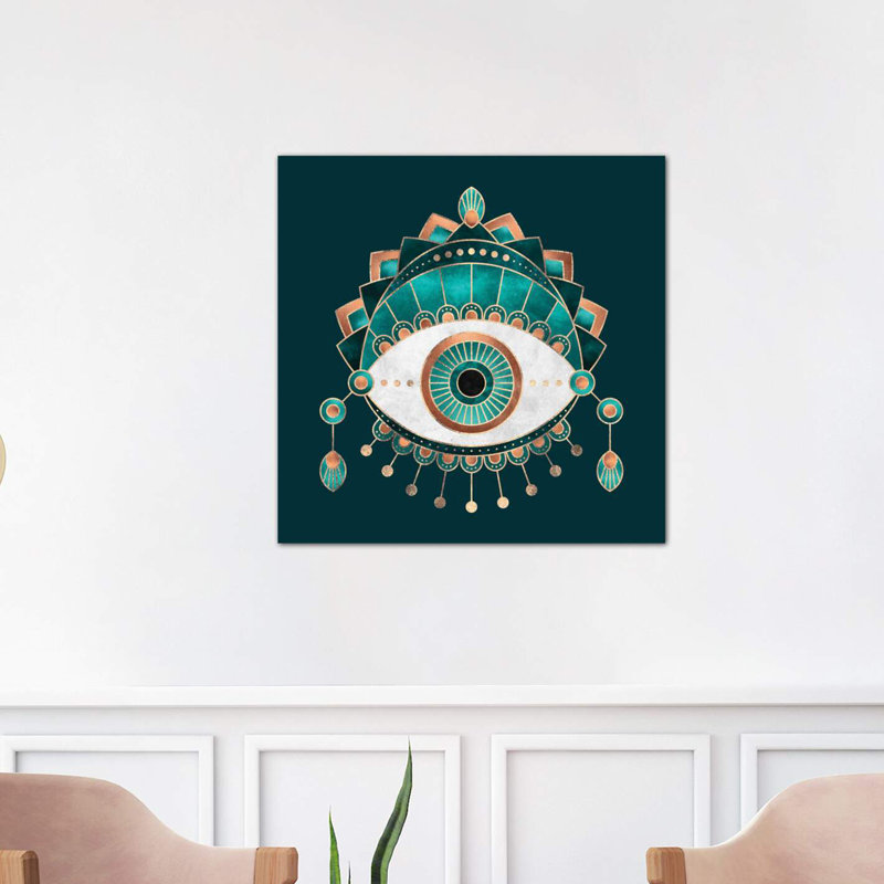 Teal Eye - Print on Canvas, 66.04 cm H x 66.04 cm W x 1.91 cm D, Wrapped Canvas