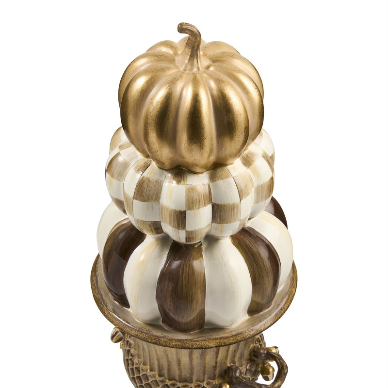 Tabletop Stacked Pumpkins In Urn