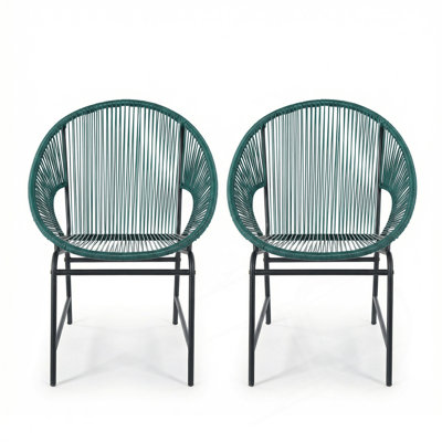 Chaise d'extérieur en osier, ensemble de 2
