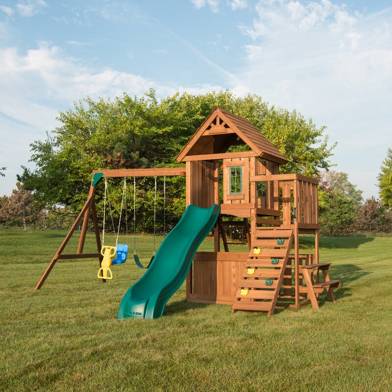 Swing-n-Slide Tioga Fort Wooden Play Swing Set & Reviews | Wayfair