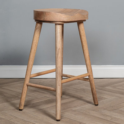 Vlachavas Bar Stool with Solid Wood Frame