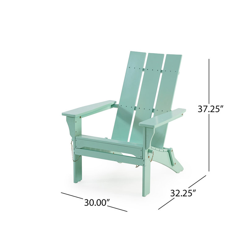 Chaise Adirondack pliante en bois massif Auton, Vert clair