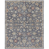 Azalea Vintage Oriental Gray/Ivory/Red Area Rug