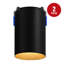 Plafonnier DEL cylindrique 2 po 5 CCT avec boîte de jonction, luminaire encastré directionnel à intensité variable moderne, noir