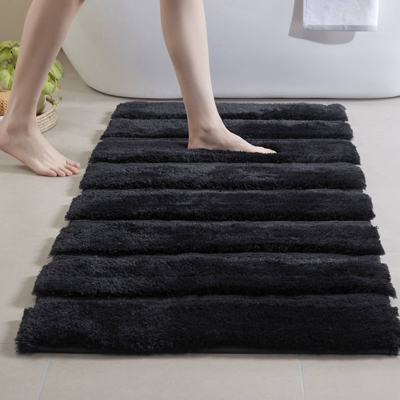 Tapis pour salle de bain 1500 pi³, L 24 po x L 58 po, Noir