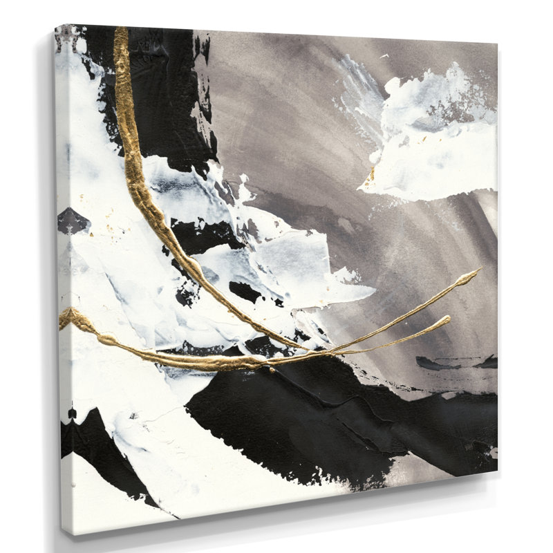 Abstrait art mural sur toile, impression moderne de l'arc peint Glam - Glam Painted Arcs II, H 46 po x l 46 po, Toile tendue