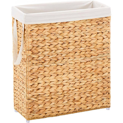 Panier à linge étroit tissé à la main, panier à linge en osier étroit