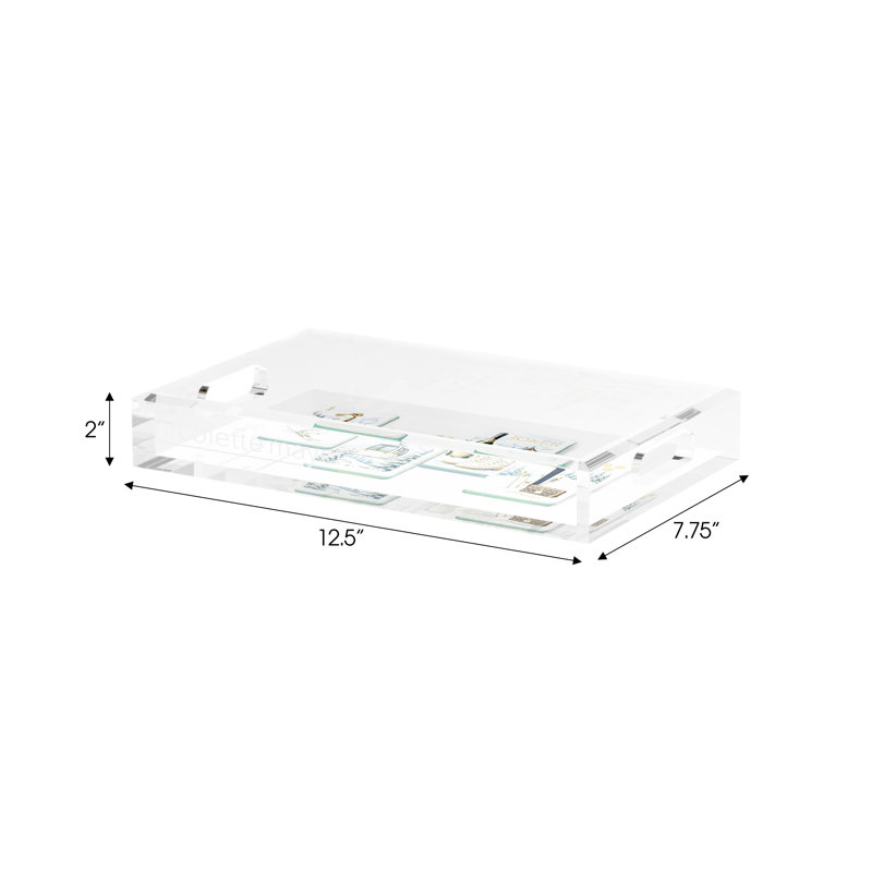 Mahjong Acrylic Decorative Tray, 12.5"W x 7.75"D x 2"H