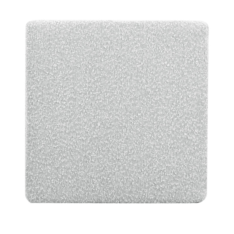 Becka Square Boucle Storage Ottoman, Gray Boucle