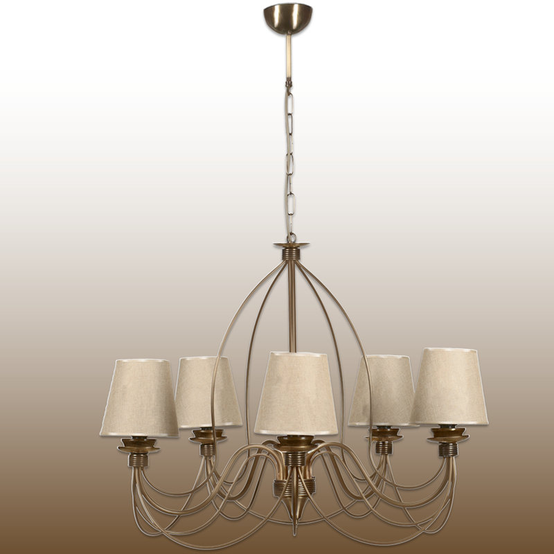 Lustre rétro 5 lumières à hauteur réglable