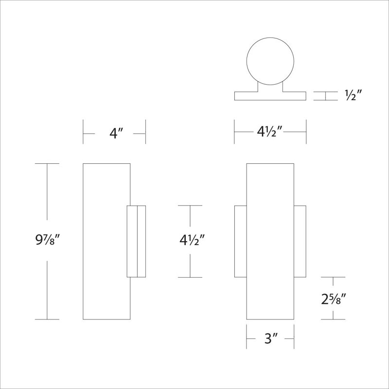 Éclairage mural cylindrique intérieur / extérieur à DEL 9,88 "à intensité variable avec interrupteur de température de couleur (2700K / 3000K / 3500K / 4000K / 5000K)