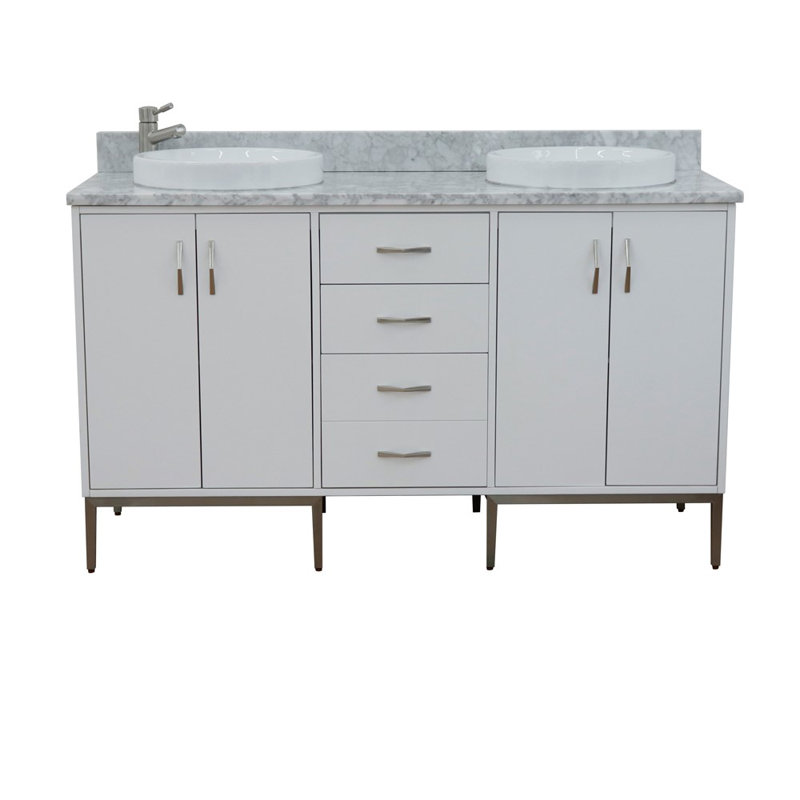 Ensemble de meuble-lavabo double 61 po Aashman