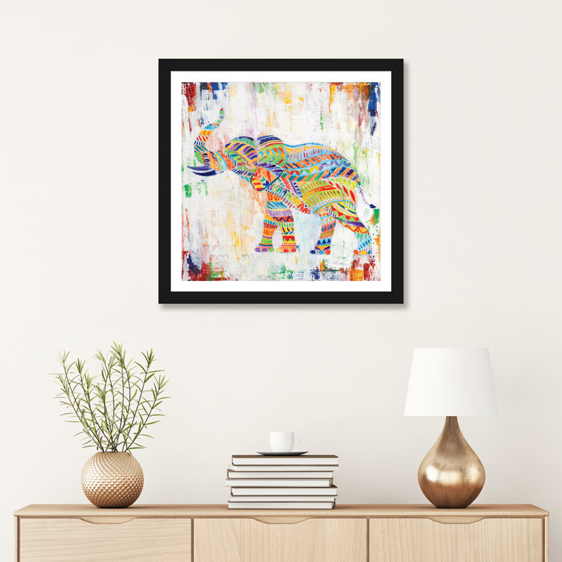 « magique éléphant » par tava studios, reproduction d’art, H 24 po x l 24 po x P 1 po, Papier avec cadre noir