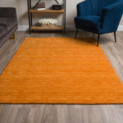 Tapis orange en laine touffeté à la main Toby