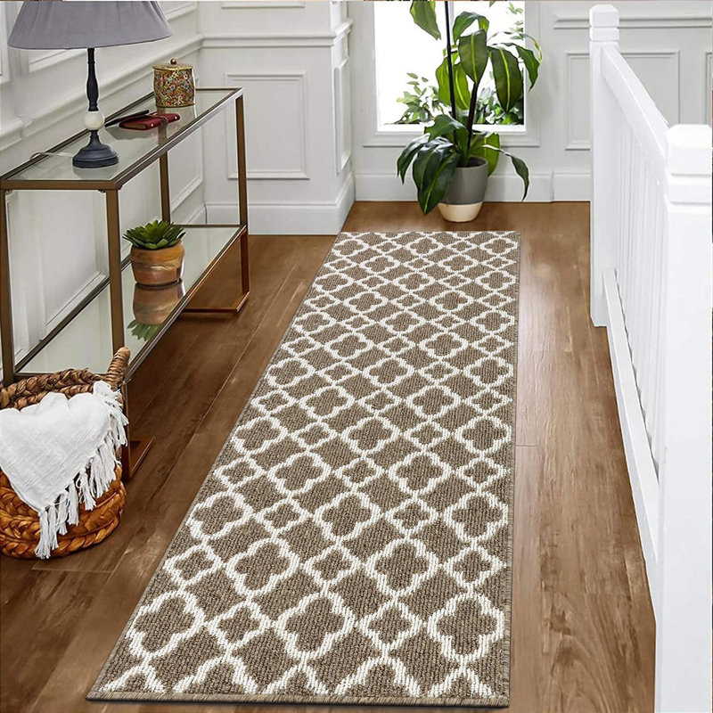 Wide & Long Kitchen Runner Rug Washable Kitchen Mat, Brown, Runner 2' x 6'