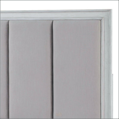 Grand lit rustique gris et blanc vieilli