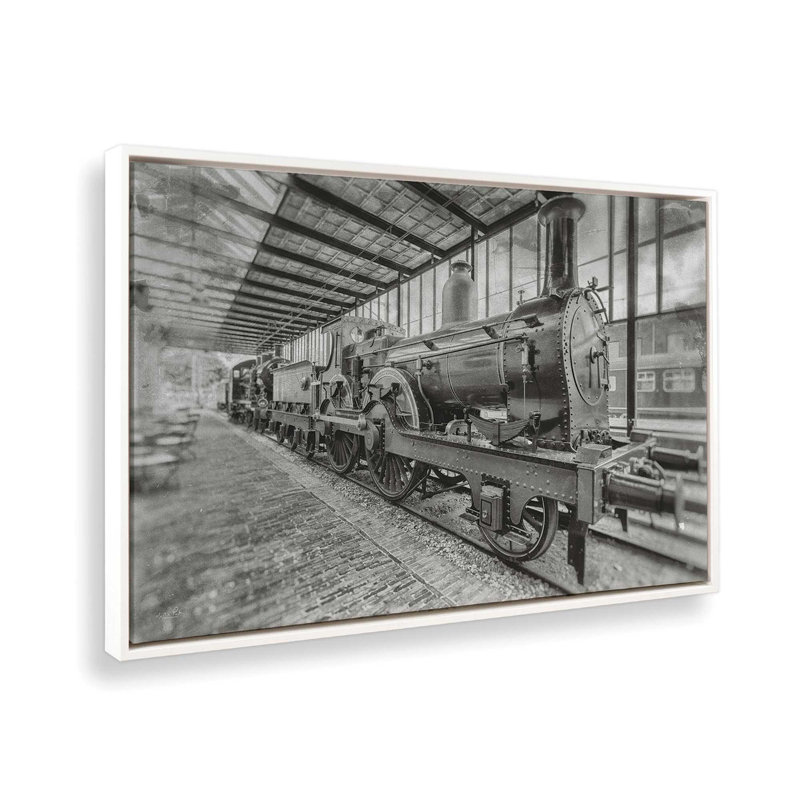 «Stationed in Time» par Martin Podt, reproduction d'art, 12 W x 8 H, White, Framed Canvas