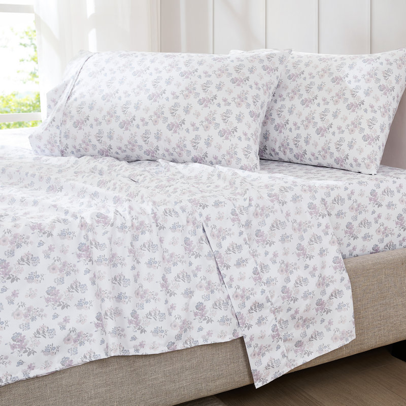 Suzette Sheet Set Pink, Full Sheet Set with 4 Pilowcases