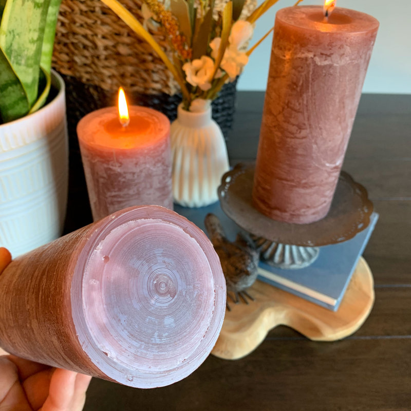 Ensemble de bougies pilier 3 pièces, Taupe