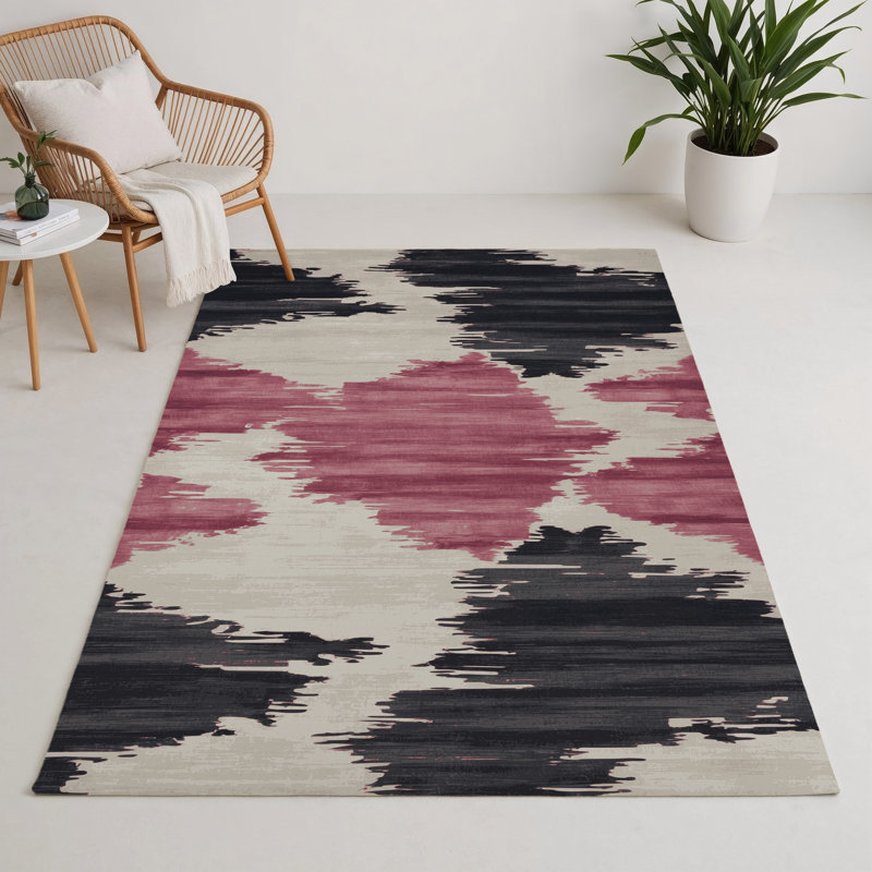 Watercolor Gray Indoor and Outdoor Area Rug, Rectangle 3' x 5'