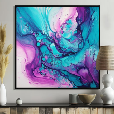 Liquid Art Ink Purple Magenta - Marble Wall Art Living Room