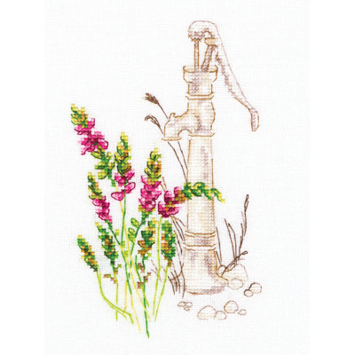Trousse de point de croix comptée Bloomy Herbs Water Pump par RTO M775