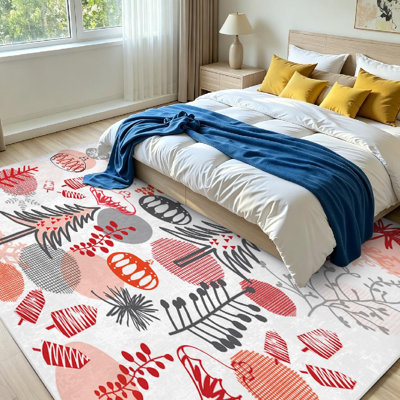 Tapis d'intérieur rétro d'hiver, transparent et lavable à la machine, motif Noël.