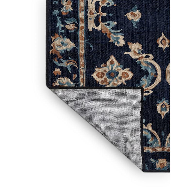 Machine Washable Gray Area Rug, Square 7'