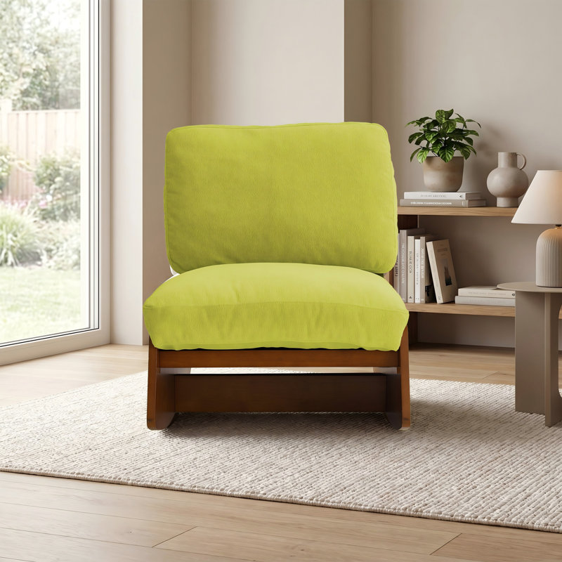 Solid Wood Rocking Chair, Yellow
