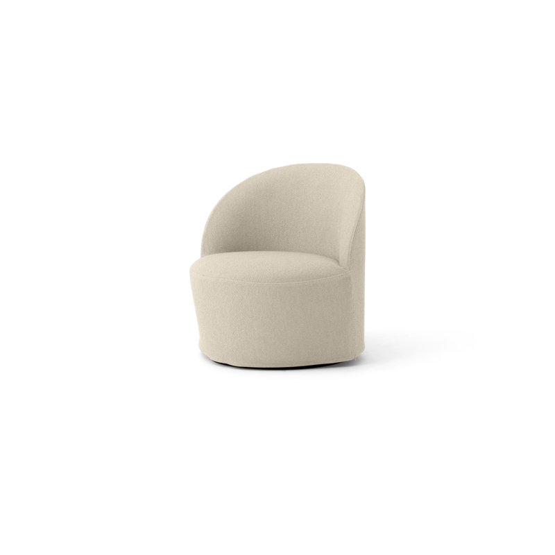 Tearoom Swivel Barrel Chair, Ivory Cotton Blend