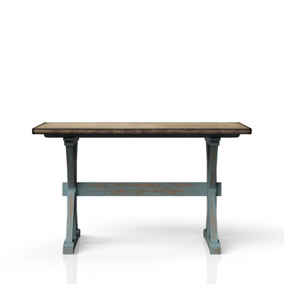 X Base Casual Counter Height Dining Table In Blue Color Blue, Solid Wood +