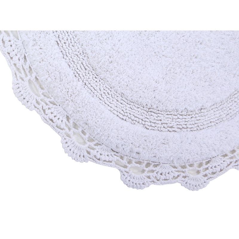 Tapis pour salle de bain Wingert, l 36 po x L 36 po, Blanc