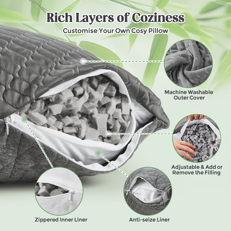 Summer Cooling Sleep Pillow Set Of 2, King