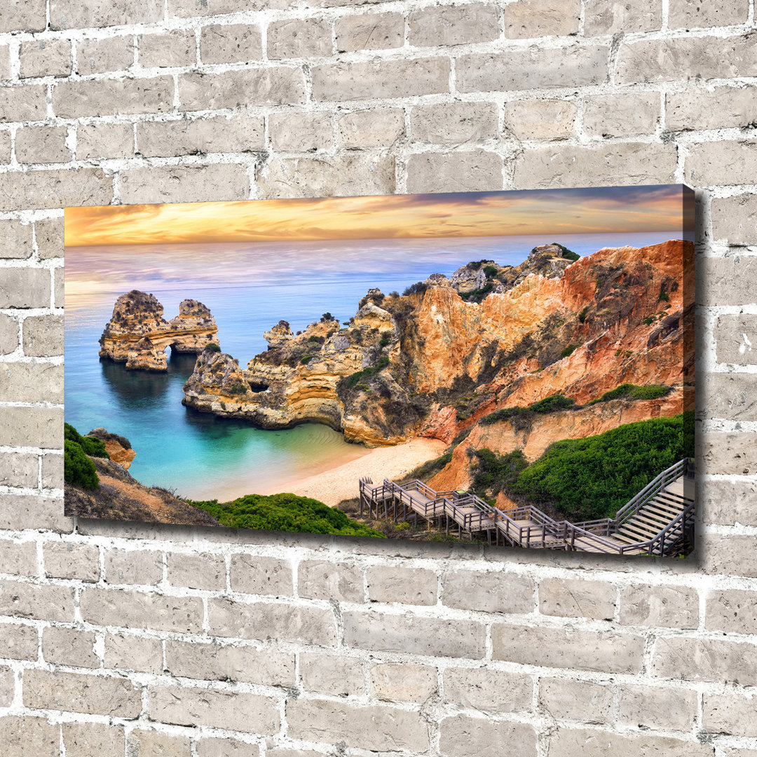 Leinwanddruck - Wandkunst - Drucke auf Leinwand - 100X50 Bildmotiv: Lagos Portugal