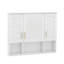 Armoire de salle de bain avec miroir, armoire à pharmacie murale avec tablettes réglables et espaces ouverts-832179734
