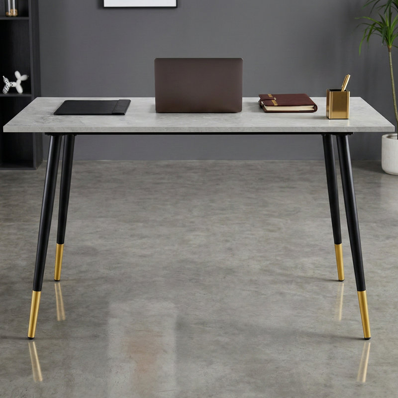 Bureau moderne en marbre blanc 51,18 ", Marbre blanc