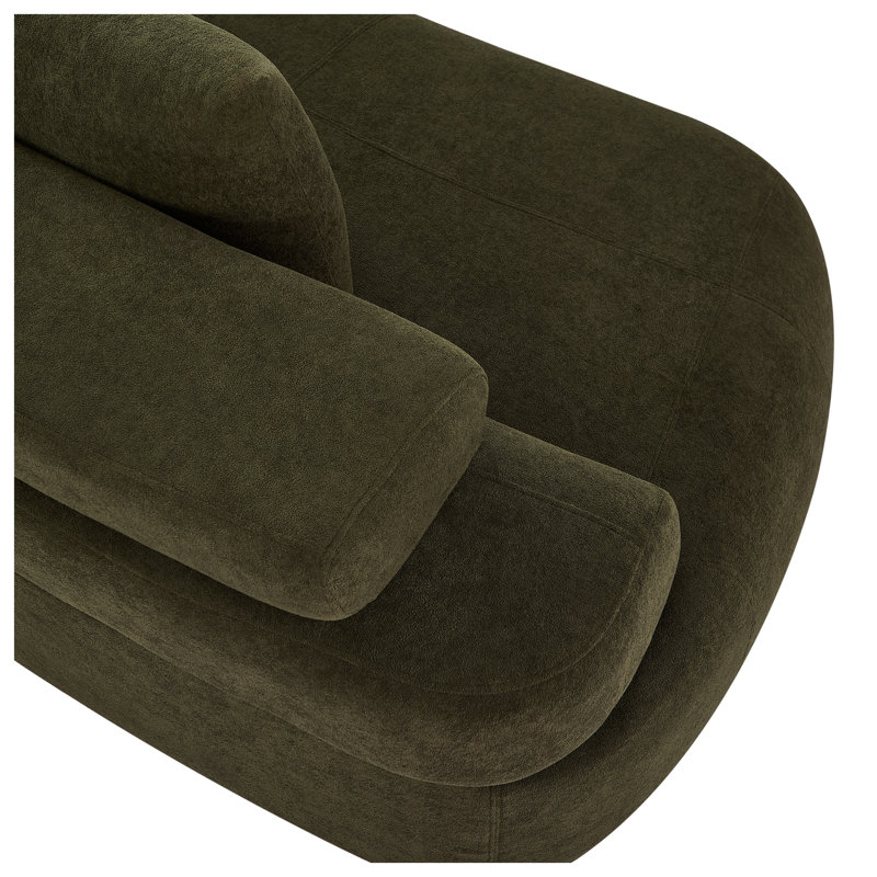 Canapé modulaire incurvé de 122 po avec assemblage sans outil, tissu vert olive, mobilier de salon 4 places