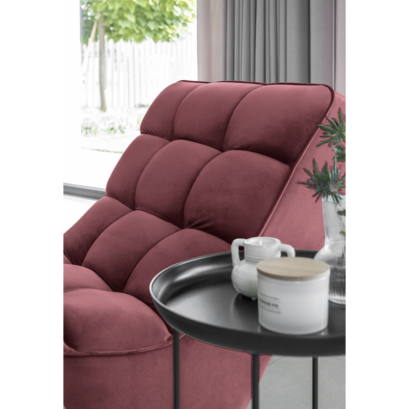 Mylee Upholstered Chaise Lounge, Pink