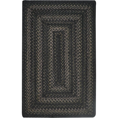 Tapis noir / gris réversible en jute tressé Cristene