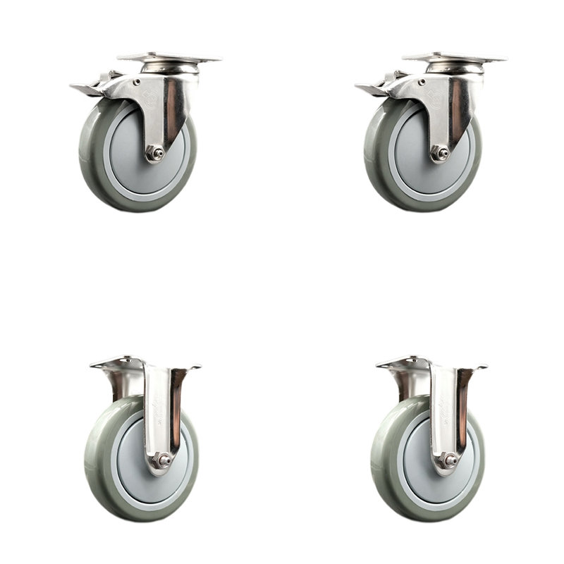 Polyurethane Casters, Gray