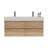 48'' Bathroom Vanity With Oak Engineered Quartz Sink And Soft Black Drawers, Wall Mounted Floating Bathroom Vanity For Modern Bathroom, One-Piece Matt White Glossy Basin, KD-1080940336-1080940341-1080940337